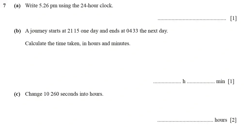 Question 07(a,b,c) - Cambridge IGCSE Maths Past Papers - Core Calculator March 2022 - Paper 1