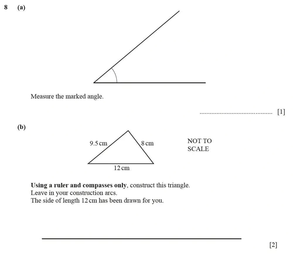 Question 08(a,b) - Cambridge IGCSE Maths Past Papers - Core Calculator March 2022 - Paper 1