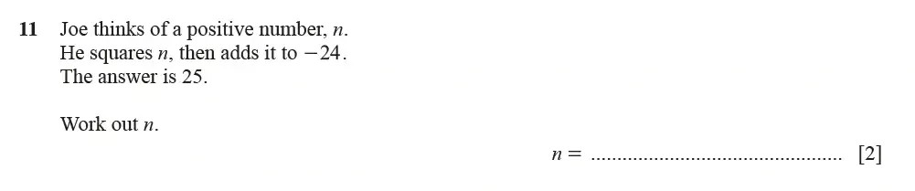 Question 11 - Cambridge IGCSE Maths Past Papers - Core Calculator March 2022 - Paper 1