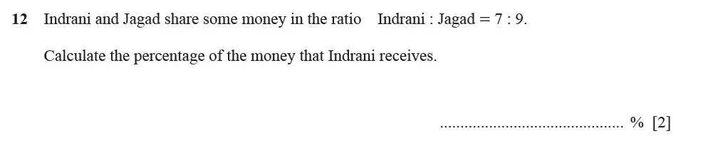 Question 12 - Cambridge IGCSE Maths Past Papers - Core Calculator March 2022 - Paper 1