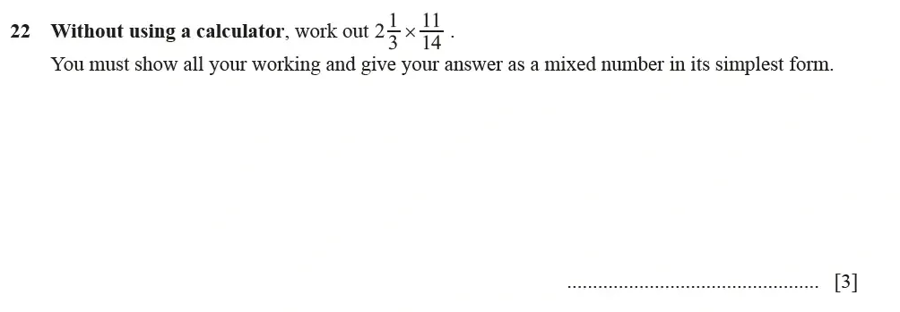 Question 22 - Cambridge IGCSE Maths Past Papers - Core Calculator March 2022 - Paper 1
