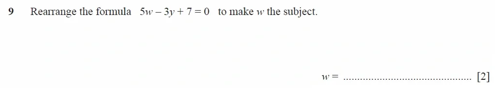 Question 09 - Cambridge IGCSE Maths Past Papers - Extended Calculator 2020 - Specimen Paper 1