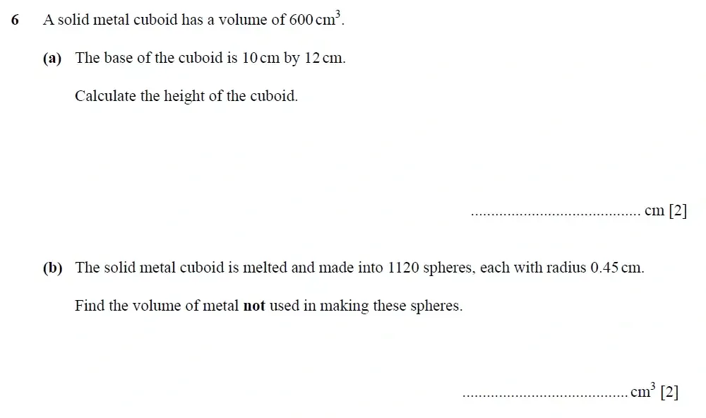 Question 06(a,b) - Cambridge IGCSE Maths Past Papers - Extended Calculator 2025 - Specimen Paper 4