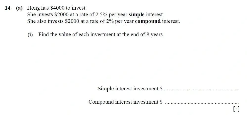 Question 14(a)(i) - Cambridge IGCSE Maths Past Papers - Extended Calculator 2025 - Specimen Paper 4