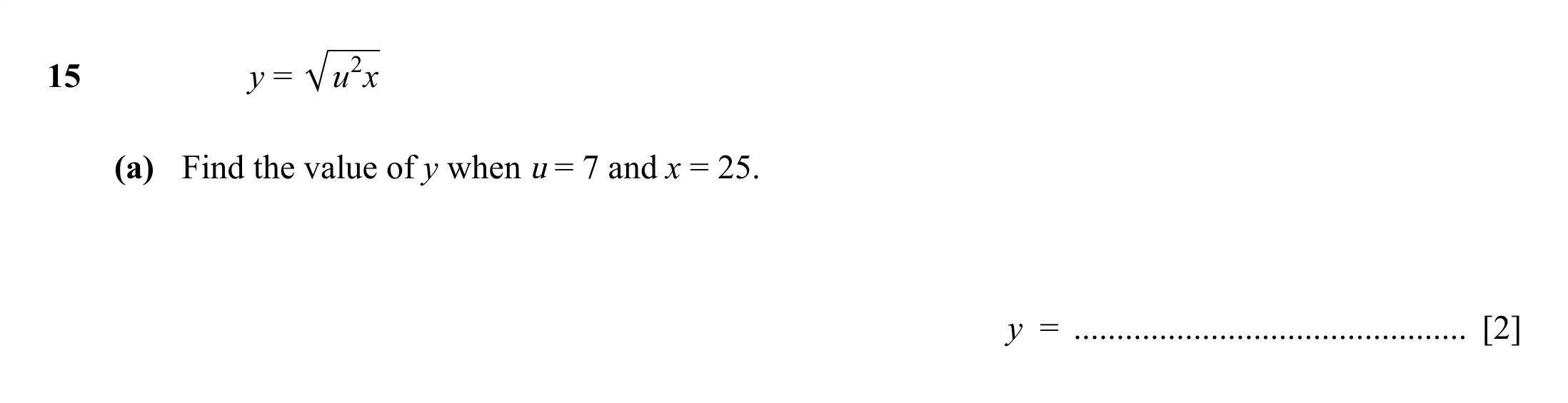 Question 15(a) - Cambridge IGCSE Maths Past Papers - Extended Calculator 2025 - Specimen Paper 4