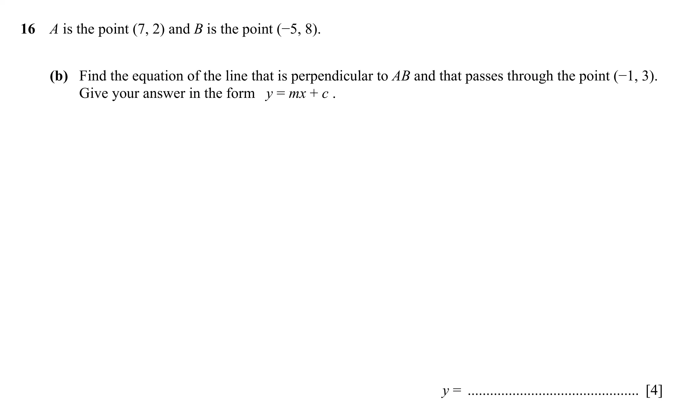 Question 16(b) - Cambridge IGCSE Maths Past Papers - Extended Calculator 2025 - Specimen Paper 4