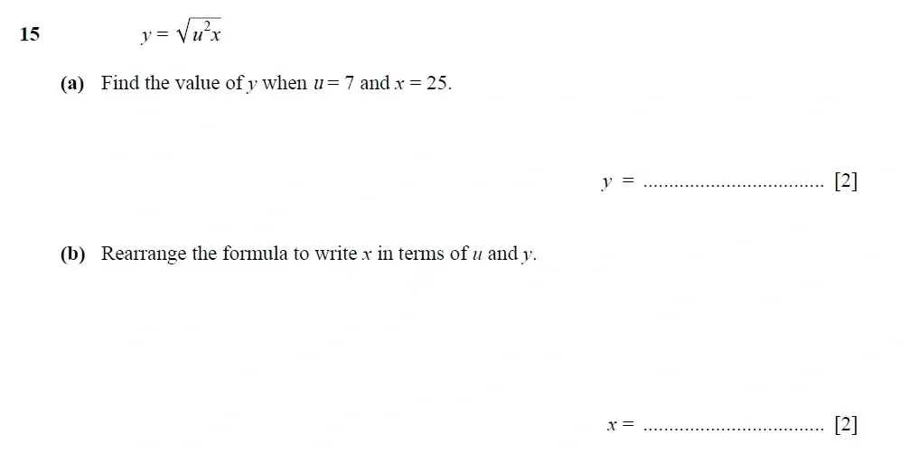 Question 15(a,b) - Cambridge IGCSE Maths Past Papers - Extended Calculator 2025 - Specimen Paper 4