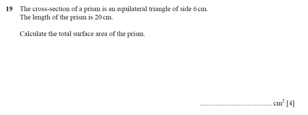 Question 19 - Cambridge IGCSE Maths Past Papers - Extended Calculator 2025 - Specimen Paper 4