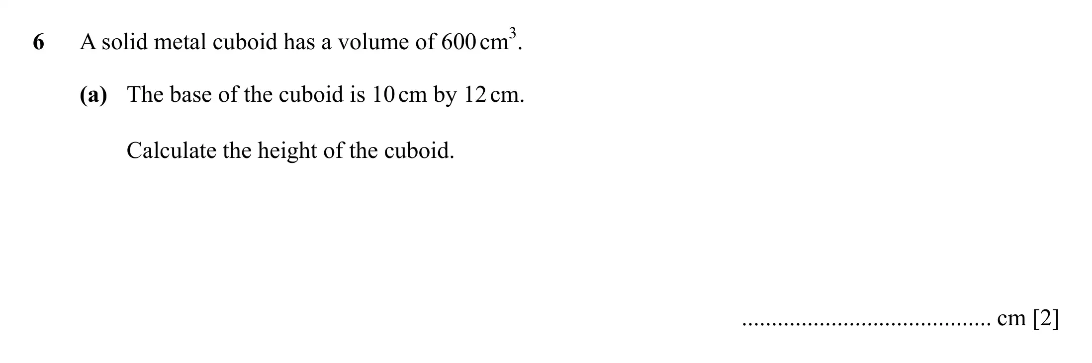 Question 6(a) - Cambridge IGCSE Maths Past Papers - Extended Calculator 2025 - Specimen Paper 4