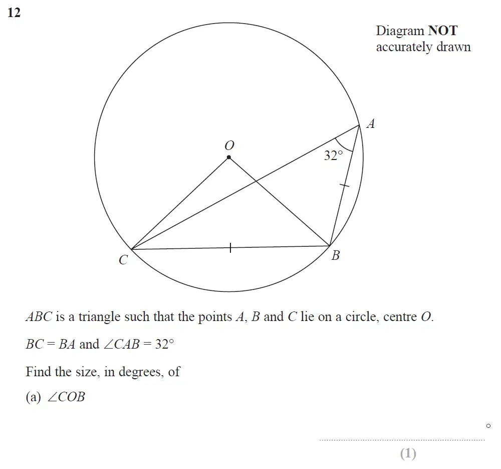 Question 13 - Edexcel IGCSE Maths Past Papers - B Calculator June 2018 - Paper 1