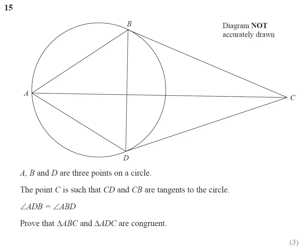 Question 17 - Edexcel IGCSE Maths Past Papers - B Calculator June 2018 - Paper 1