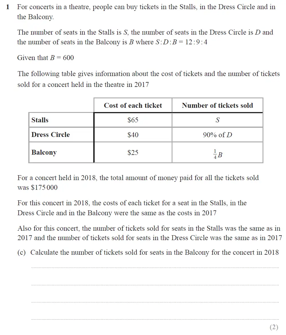 Question 03 - Edexcel IGCSE Maths Past Papers - B Calculator June 2018 - Paper 2
