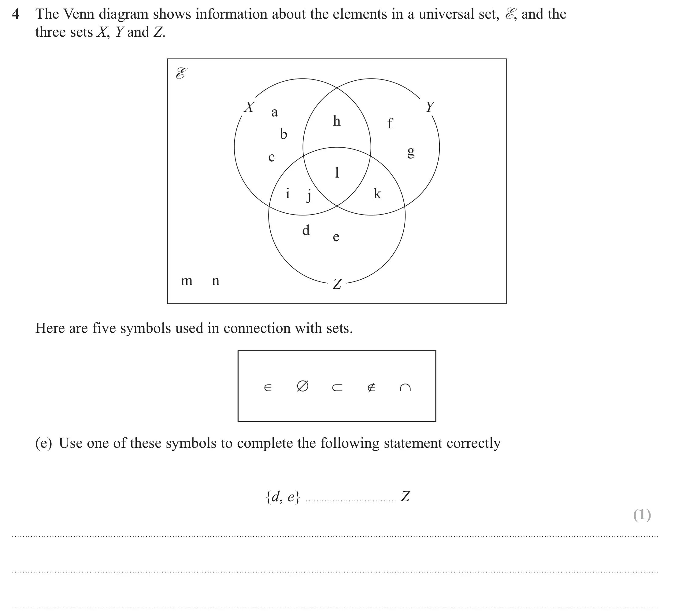 Question 4(e) - Edexcel IGCSE Maths Past Papers - B Calculator June 2018 - Paper 2
