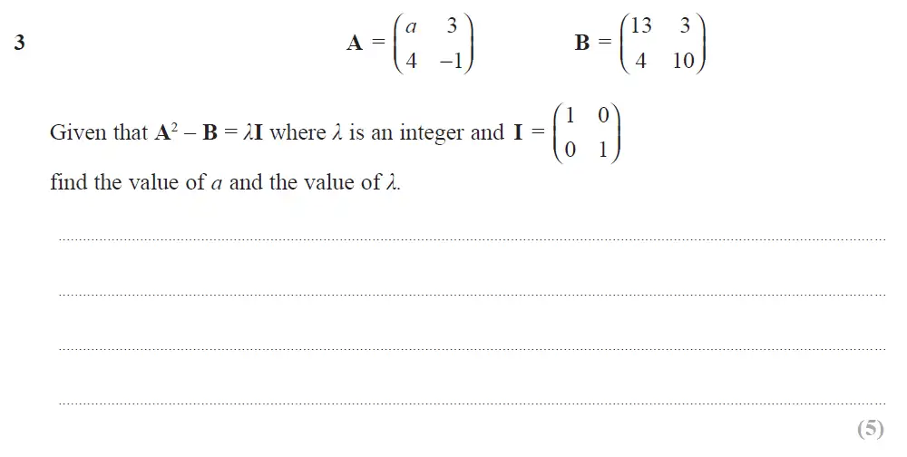 Question 05 - Edexcel IGCSE Maths Past Papers - B Calculator June 2018 - Paper 2