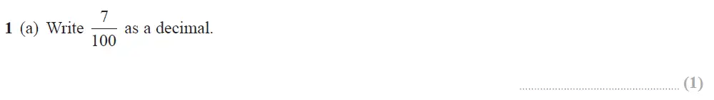 Question 01 - Edexcel IGCSE Maths Past Papers - Foundation Calculator June 2018 - Paper 1