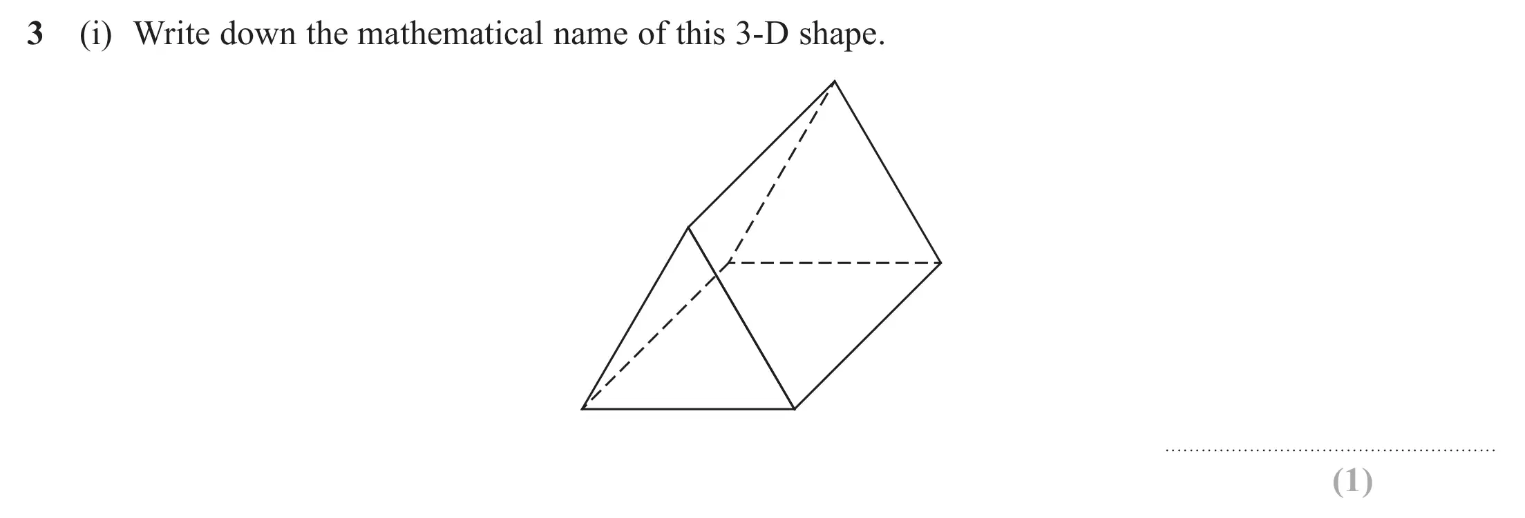 Question 3(i) - Edexcel IGCSE Maths Past Papers - Foundation Calculator June 2018 - Paper 1