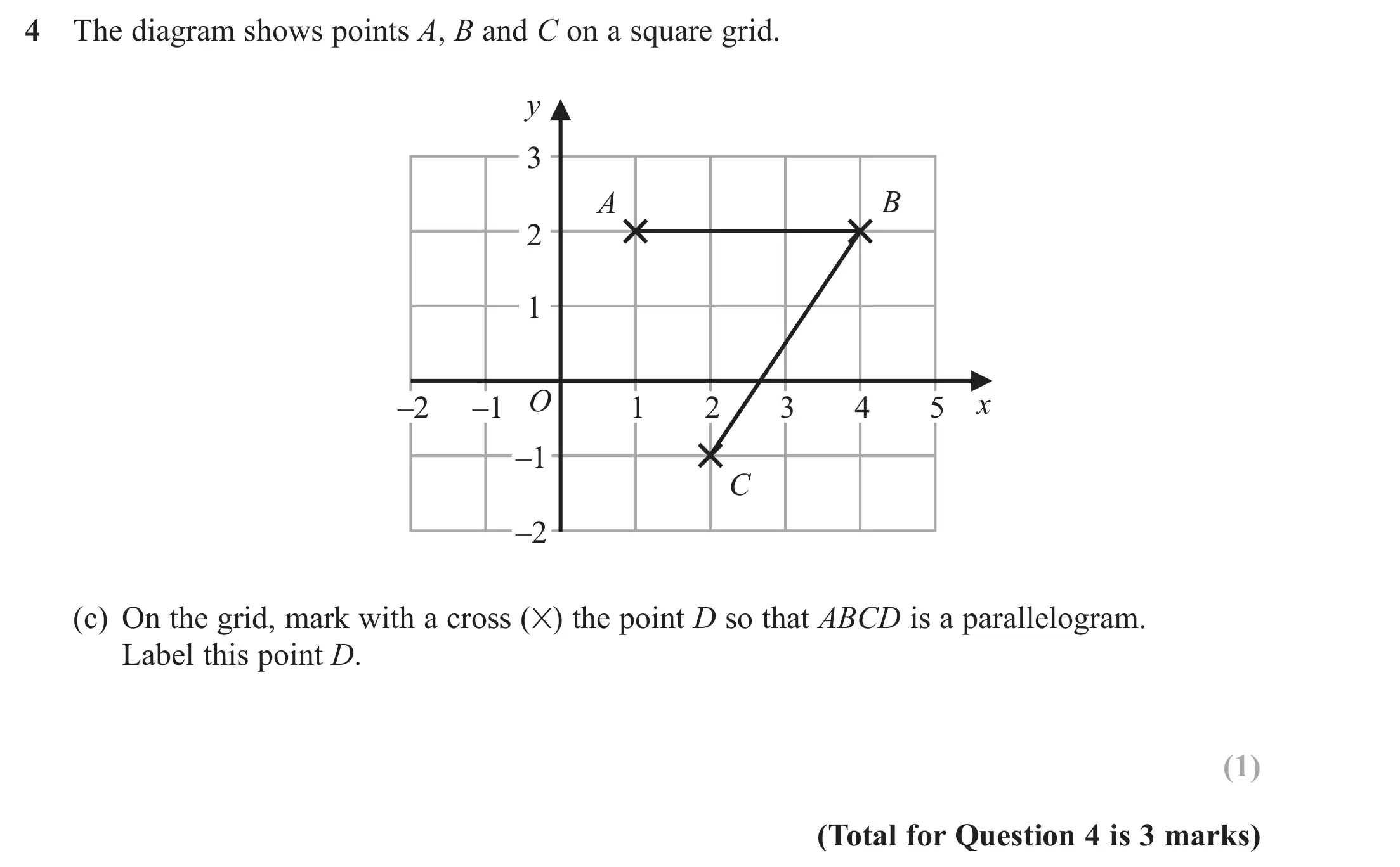 Question 4(c) - Edexcel IGCSE Maths Past Papers - Foundation Calculator June 2018 - Paper 2