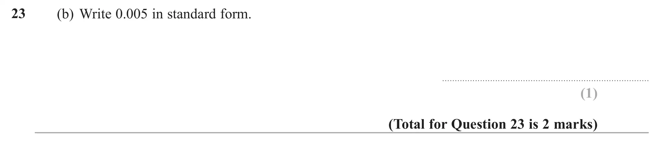 Question 23(b) - Edexcel IGCSE Maths Past Papers - Foundation Resit Calculator June 2018 - Paper 1
