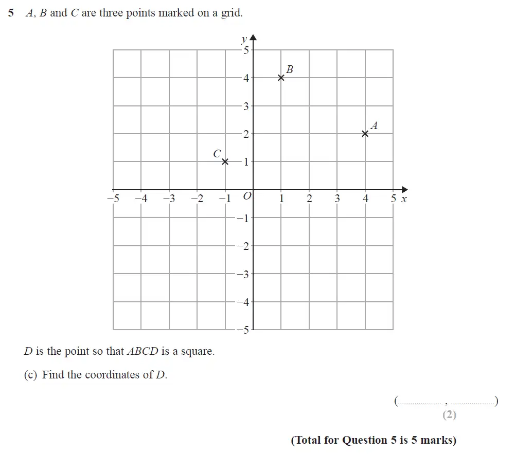 Question 09 - Edexcel IGCSE Maths Past Papers - Foundation Resit Calculator June 2018 - Paper 1