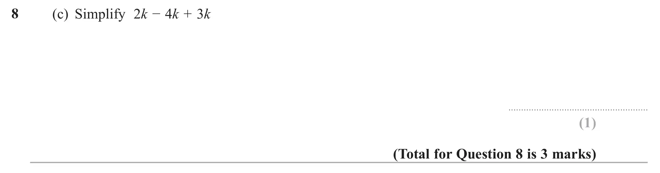 Question 8(c) - Edexcel IGCSE Maths Past Papers - Foundation Resit Calculator June 2018 - Paper 1