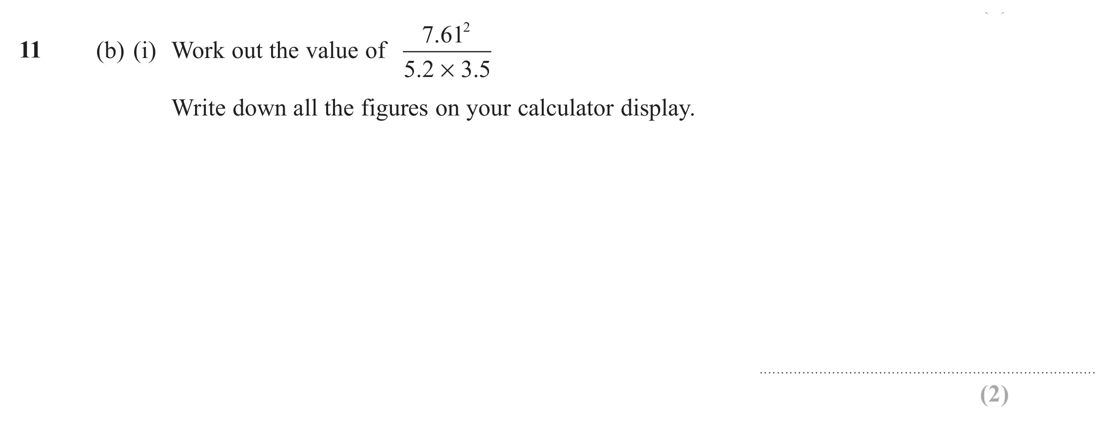 Question 11(b)(i) - Edexcel IGCSE Maths Past Papers - Foundation Resit Calculator June 2018 - Paper 2
