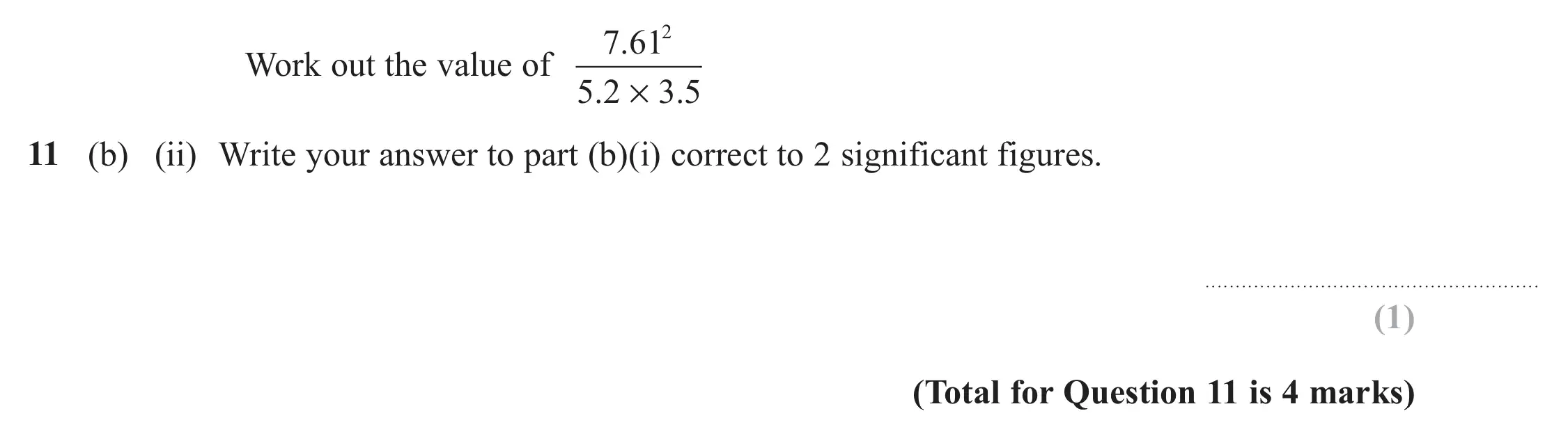 Question 11(b)(ii) - Edexcel IGCSE Maths Past Papers - Foundation Resit Calculator June 2018 - Paper 2