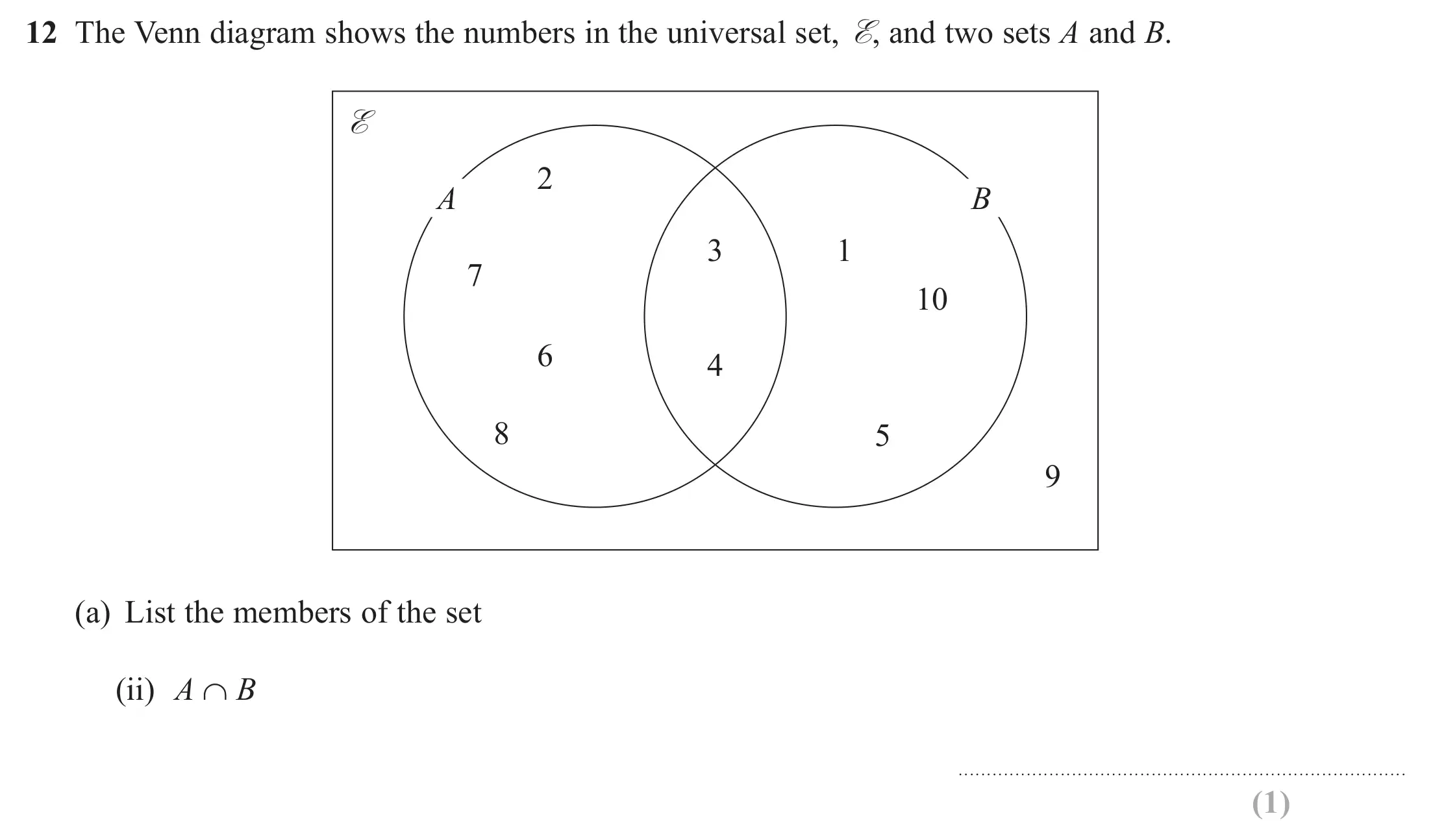 Question 12(a)(ii) - Edexcel IGCSE Maths Past Papers - Foundation Resit Calculator June 2018 - Paper 2