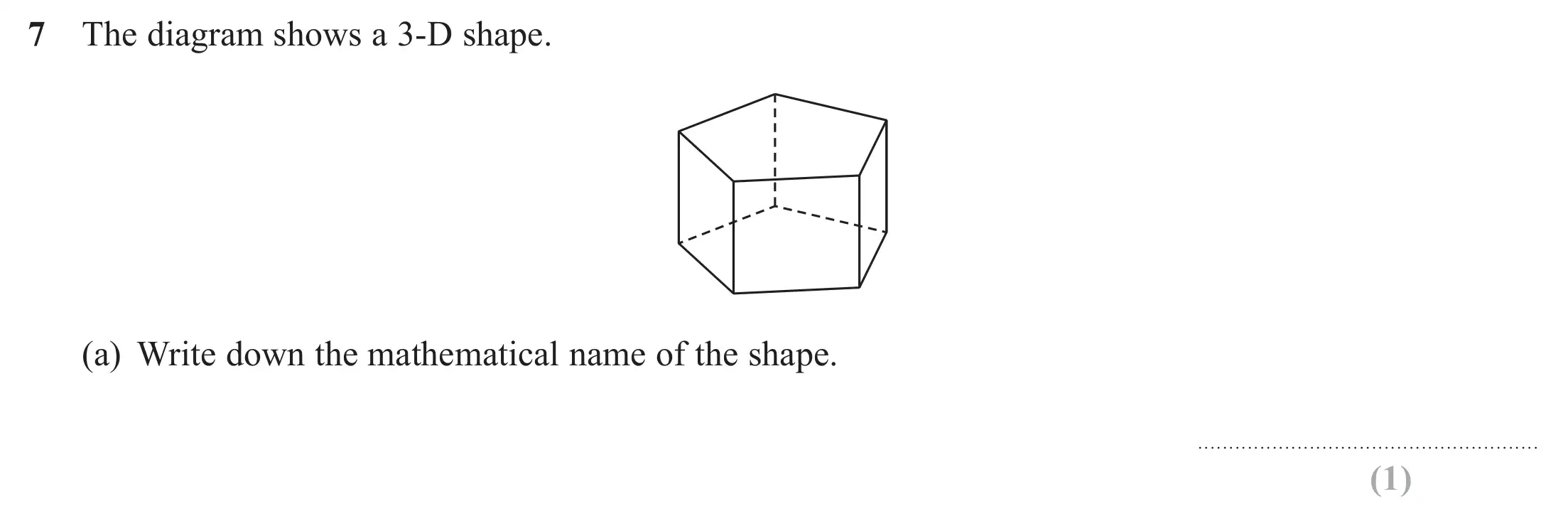 Question 7(a) - Edexcel IGCSE Maths Past Papers - Foundation Resit Calculator June 2018 - Paper 2