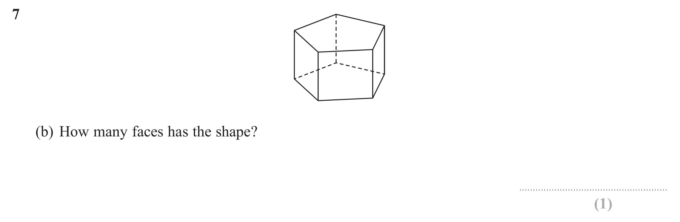 Question 7(b) - Edexcel IGCSE Maths Past Papers - Foundation Resit Calculator June 2018 - Paper 2