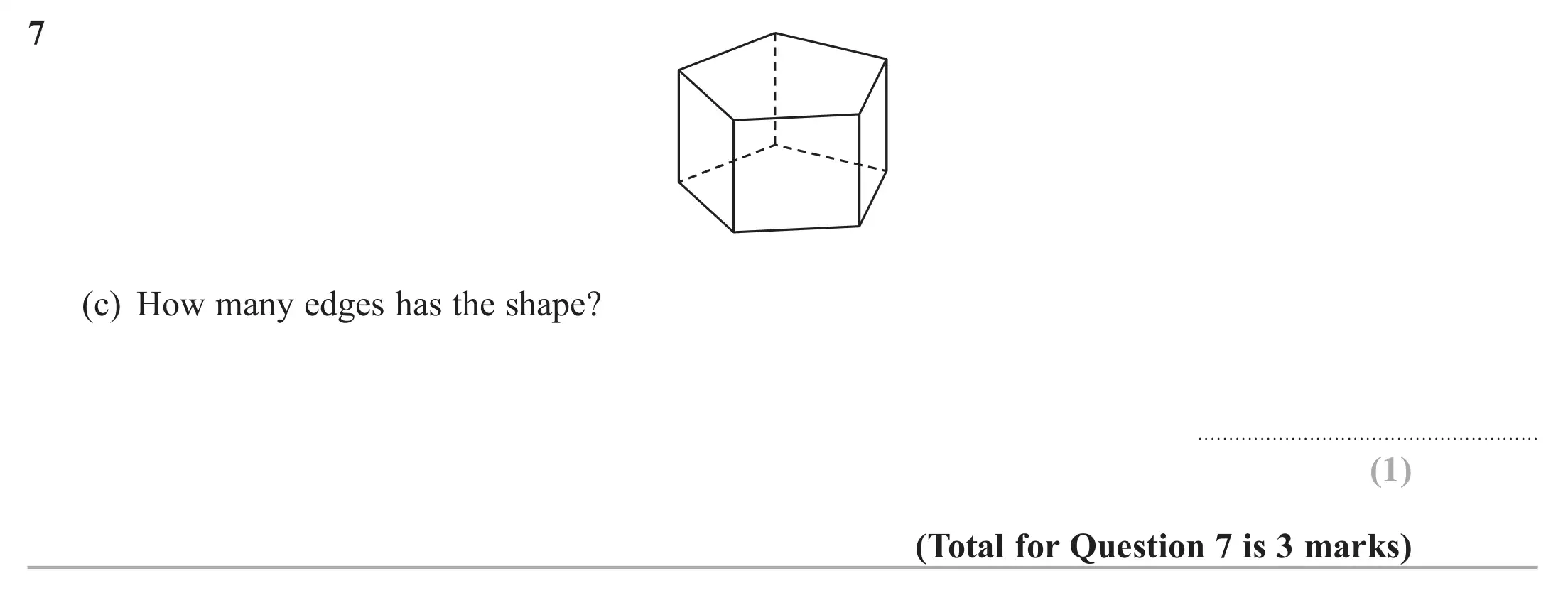 Question 7(c) - Edexcel IGCSE Maths Past Papers - Foundation Resit Calculator June 2018 - Paper 2