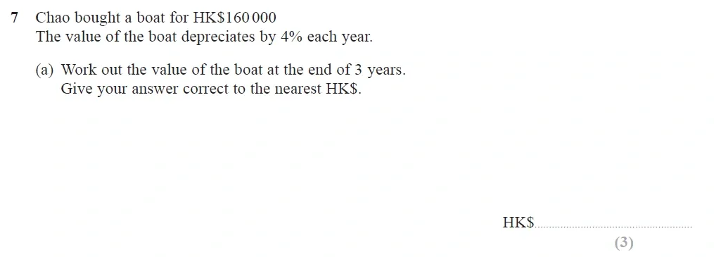 Question 07(a) - Edexcel IGCSE Maths Past Papers - Higher Calculator June 2018 - Paper 1
