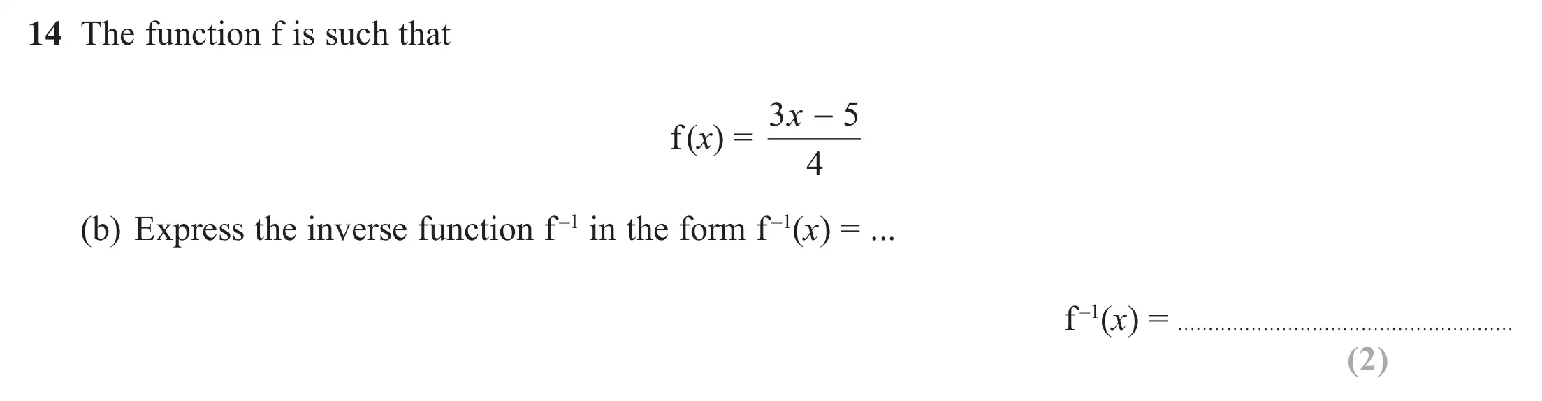 Question 14(b) - Edexcel IGCSE Maths Past Papers - Higher Calculator June 2018 - Paper 1