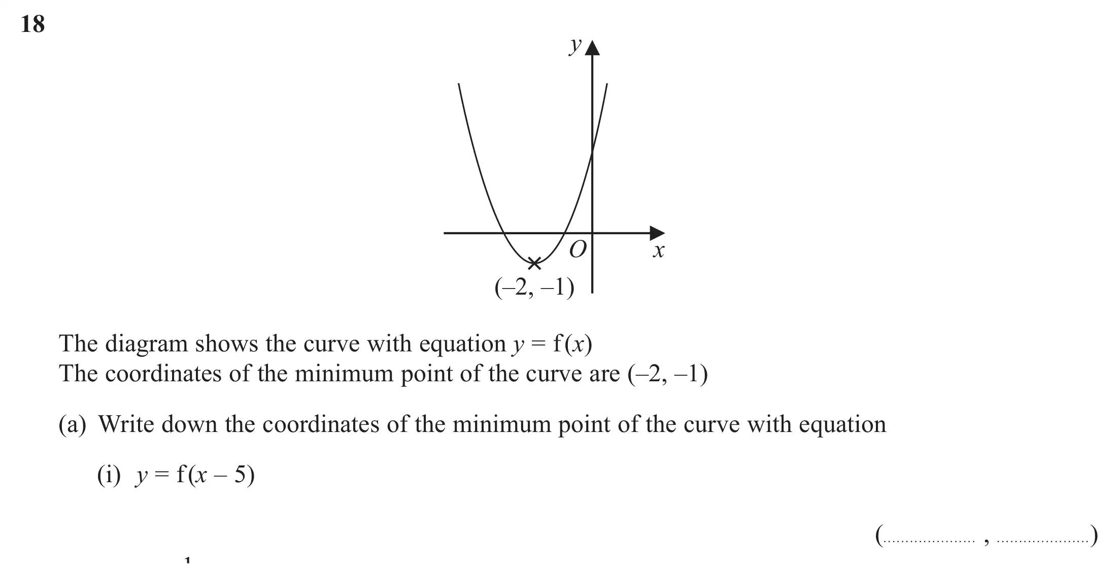 Question 18(a)(i) - Edexcel IGCSE Maths Past Papers - Higher Calculator June 2018 - Paper 1