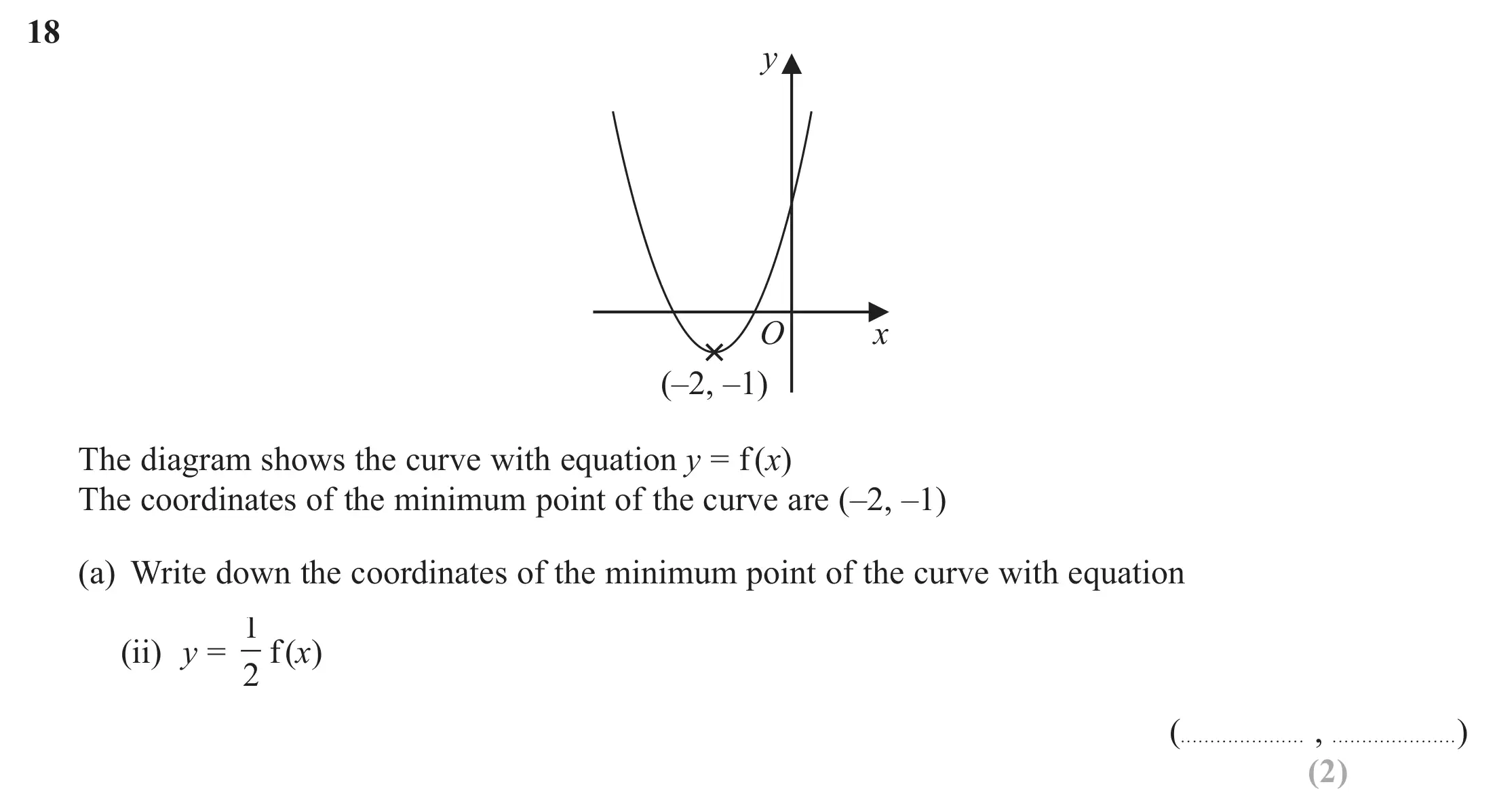 Question 18(a)(ii) - Edexcel IGCSE Maths Past Papers - Higher Calculator June 2018 - Paper 1