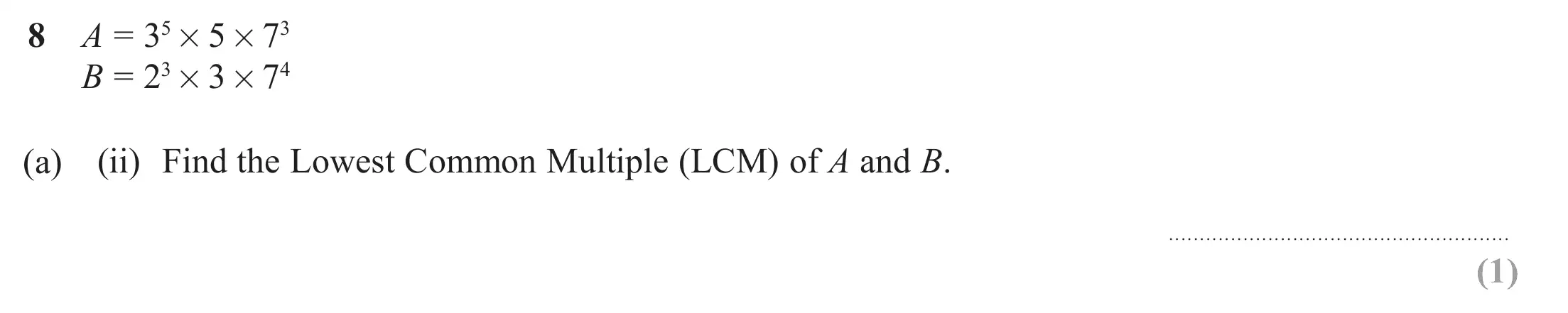 Question 8(a)(ii) - Edexcel IGCSE Maths Past Papers - Higher Calculator June 2018 - Paper 1