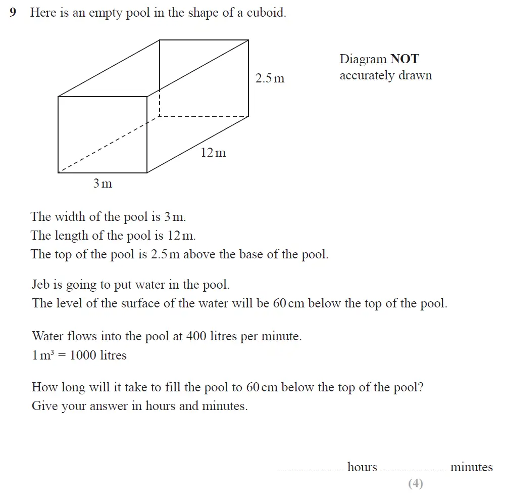 Question 09 - Edexcel IGCSE Maths Past Papers - Higher Resit Calculator June 2018 - Paper 1