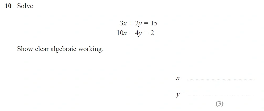 Question 10 - Edexcel IGCSE Maths Past Papers - Higher Resit Calculator June 2018 - Paper 1