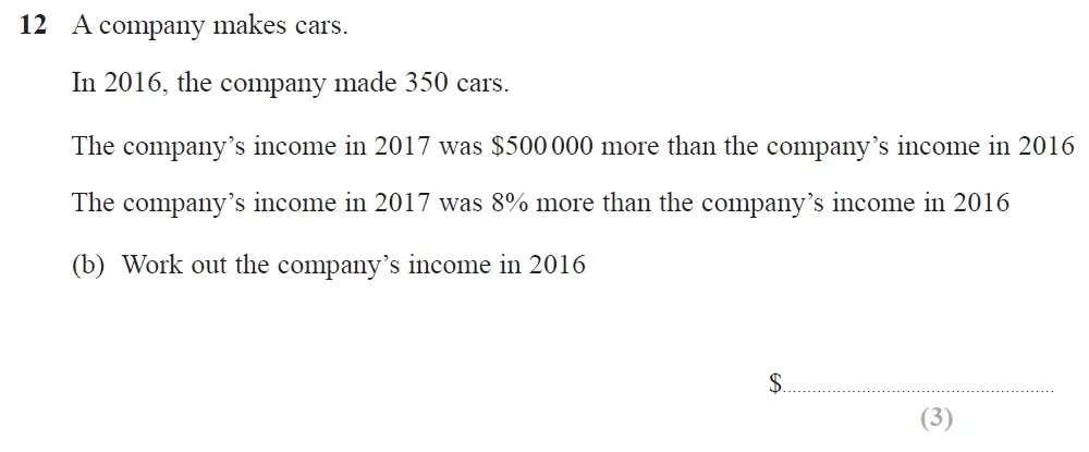 Question 12(b) - Edexcel IGCSE Maths Past Papers - Higher Resit Calculator June 2018 - Paper 1