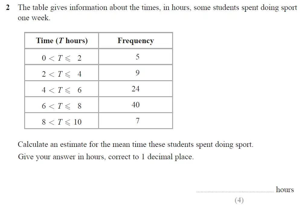 Question 02 - Edexcel IGCSE Maths Past Papers - Higher Resit Calculator June 2018 - Paper 1