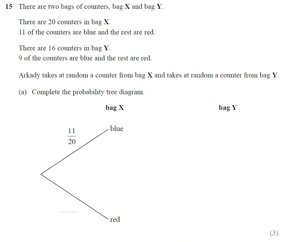 Question 15(a) - Edexcel IGCSE Maths Past Papers - Higher Resit Calculator June 2018 - Paper 1