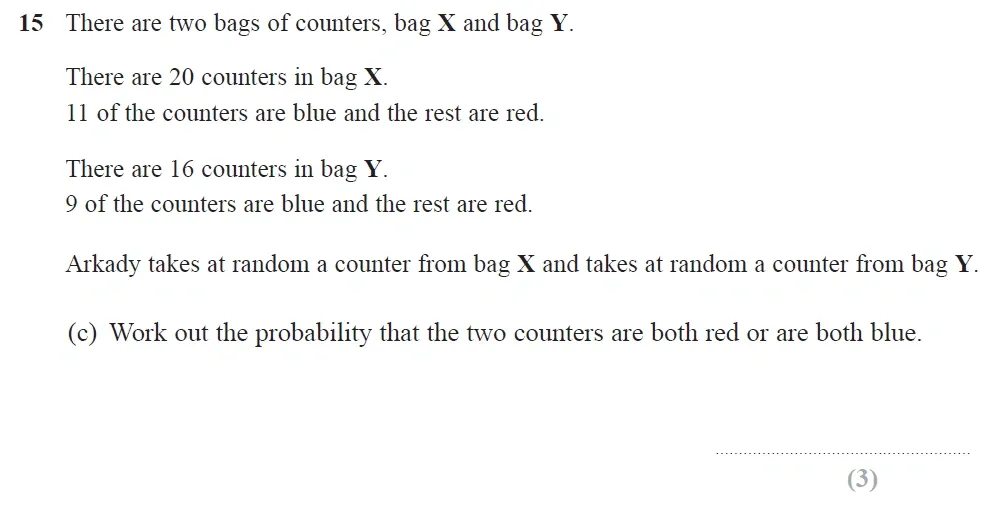 Question 15(c) - Edexcel IGCSE Maths Past Papers - Higher Resit Calculator June 2018 - Paper 1