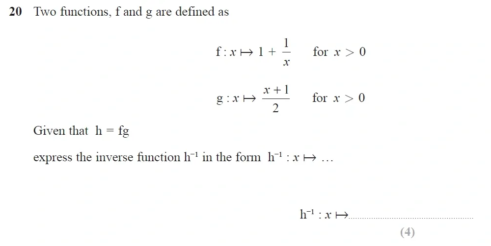 Question 20 - Edexcel IGCSE Maths Past Papers - Higher Resit Calculator June 2018 - Paper 1