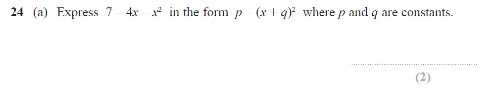 Question 36 - Edexcel IGCSE Maths Past Papers - Higher Resit Calculator June 2018 - Paper 2