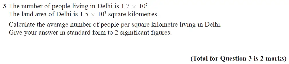 Question 03 - Edexcel IGCSE Maths Past Papers - B Resit Calculator June 2018 - Paper 1
