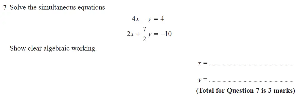 Question 07 - Edexcel IGCSE Maths Past Papers - B Resit Calculator June 2018 - Paper 1
