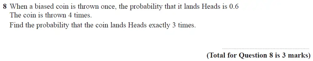 Question 08 - Edexcel IGCSE Maths Past Papers - B Resit Calculator June 2018 - Paper 1