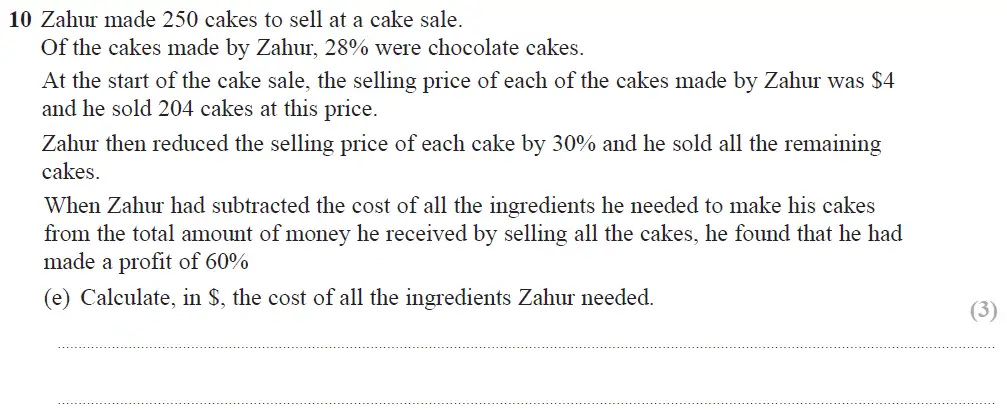 Question 30 - Edexcel IGCSE Maths Past Papers - B Resit Calculator June 2018 - Paper 2