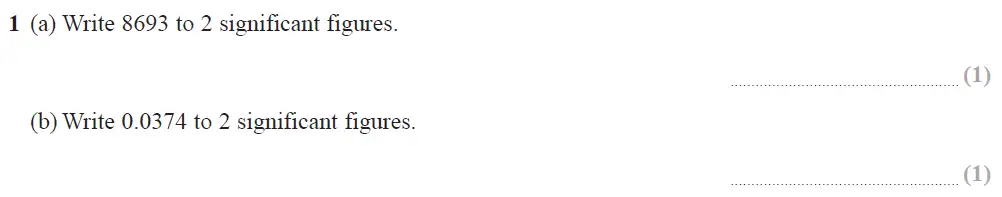 Question 01 - Edexcel IGCSE Maths Past Papers - B Calculator June 2019 - Paper 1