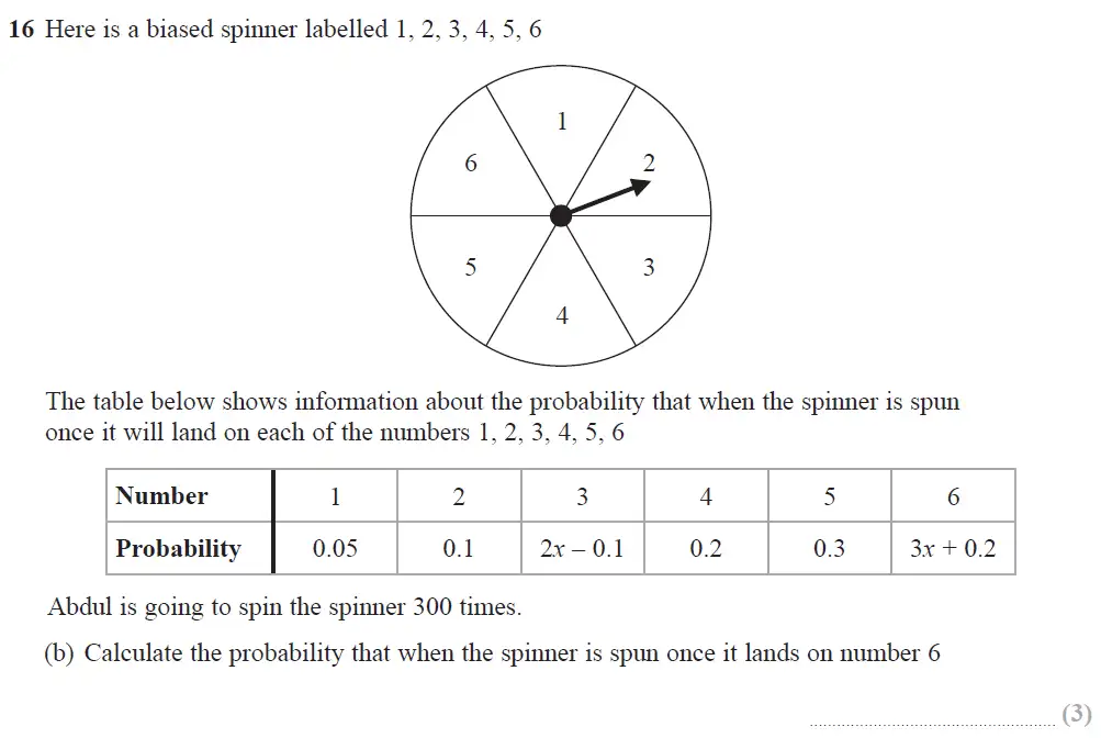 Question 20 - Edexcel IGCSE Maths Past Papers - B Calculator June 2019 - Paper 1