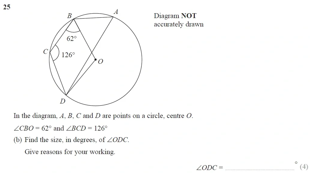 Question 25(b) - Edexcel IGCSE Maths Past Papers - B Calculator June 2019 - Paper 1